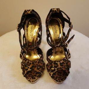 Leopard Print Strappy Sandals